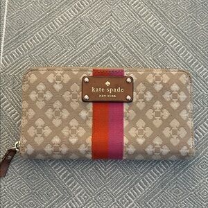 Kate Spade Tan, Pink, and Red Wallet